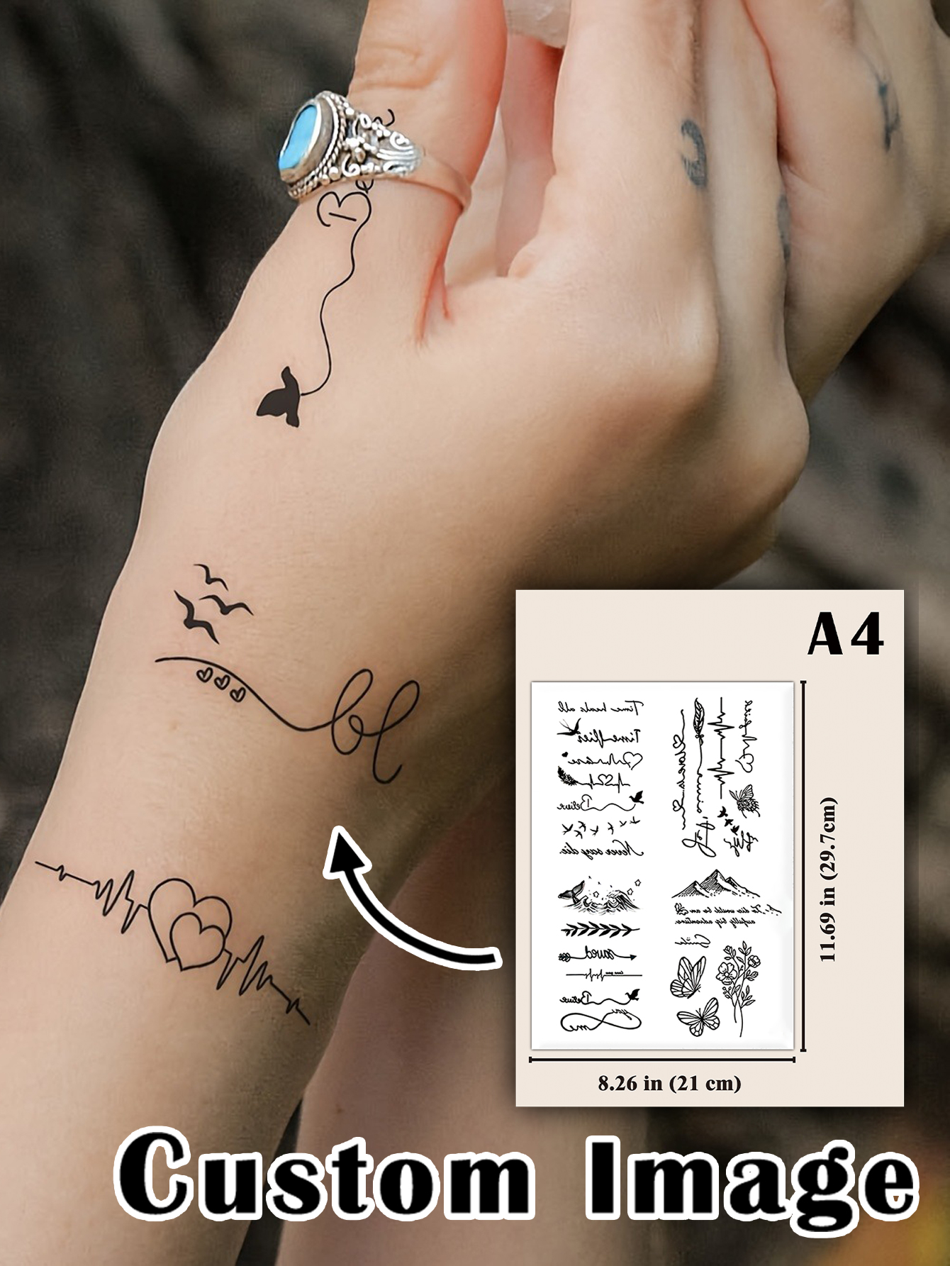 DIY Small Tattoo Sticker Style Combination